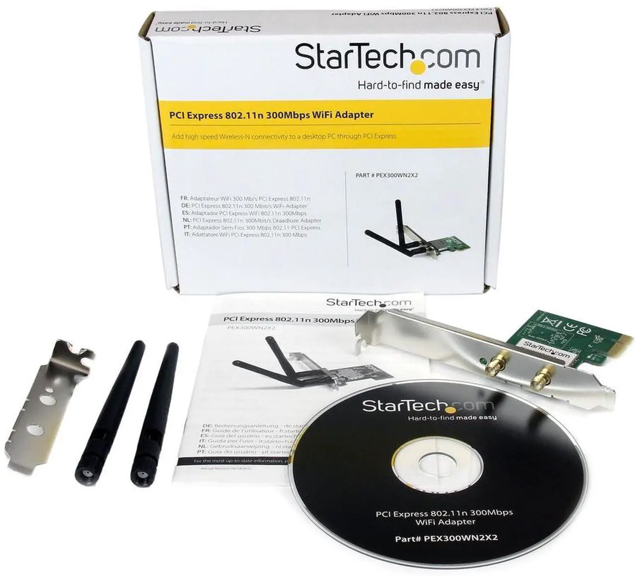Alt view image 6 of 6 - StarTech.com PCI Express Wireless N Adapter - 300 Mbps PCIe 802.11 b/g/n Network Adapter Card - 2T2R 2.2 dBi
