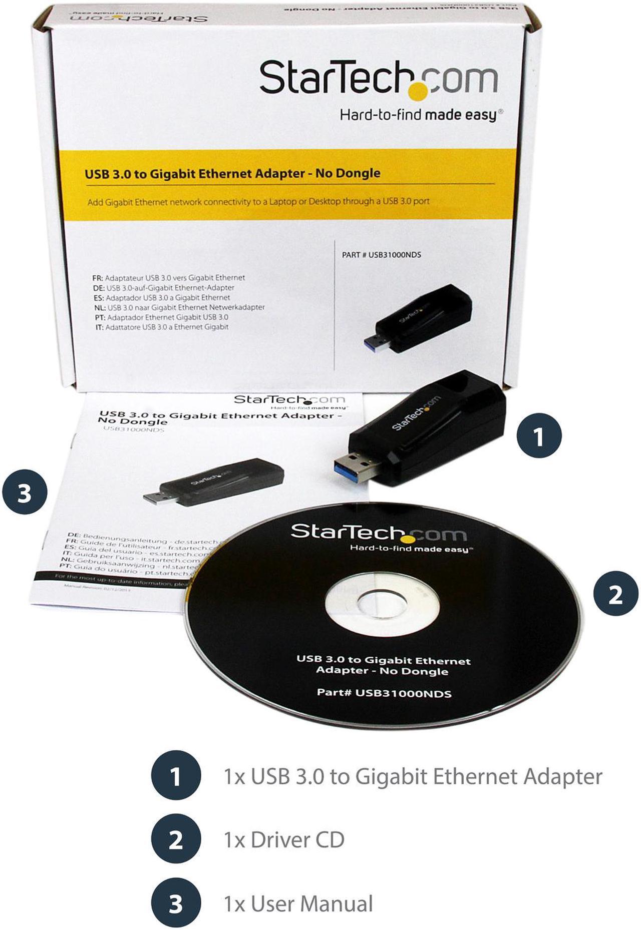 Alt view image 6 of 6 - StarTech.com USB 3.0 to Gigabit Ethernet NIC Network Adapter - 10/100/1000 Mbps