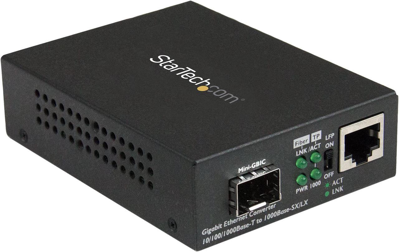 StarTech.com Gigabit Ethernet Fiber Media Converter with Open SFP Slot - Supports 10/100/1000 Networks