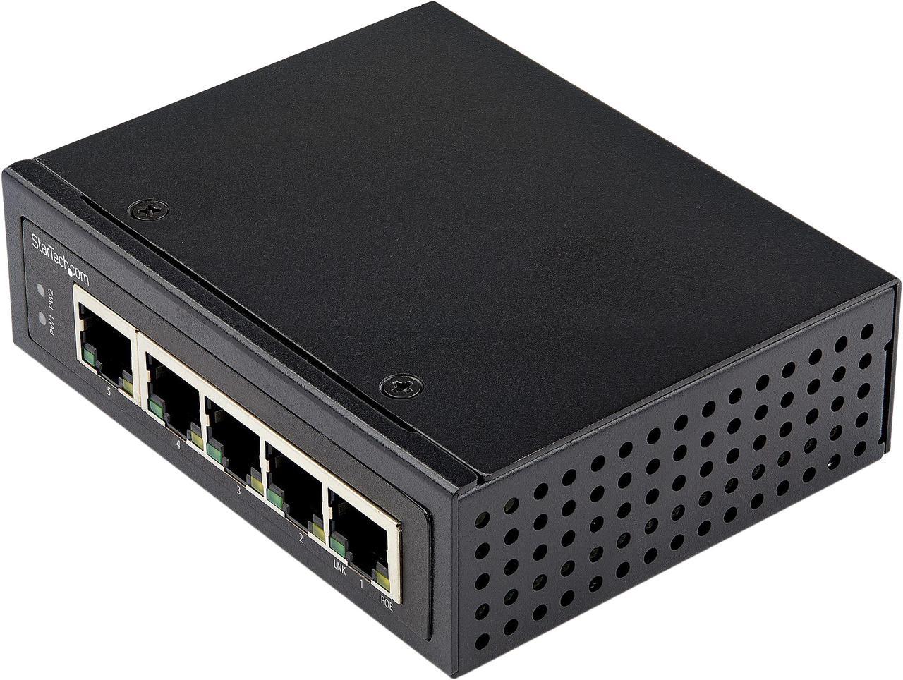 StarTech.com IESC1G50UP Industrial 5 Port Gigabit PoE Switch - 30W - Power Over Ethernet Switch - Hardened GbE PoE+ Unmanaged Switch - Rugged High Power Gigabit Network Switch IP-30/-40°C to 75°C