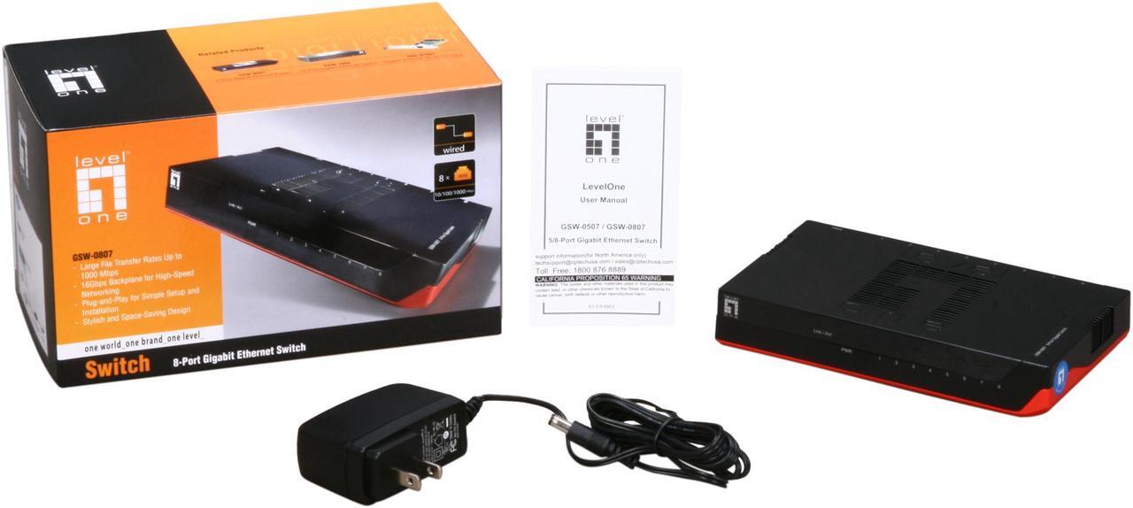 Alt view image 6 of 5 - LevelOne GSW-0807 Gigabit Switch