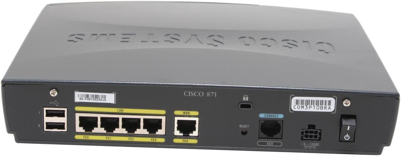 Alt view image 2 of 4 - CISCO CISCO871-K9 Integrated Services Routers for Small Offices 870 Series 1 x 10/100Mbps WAN Ports 4 x 10/100Mbps LAN Ports