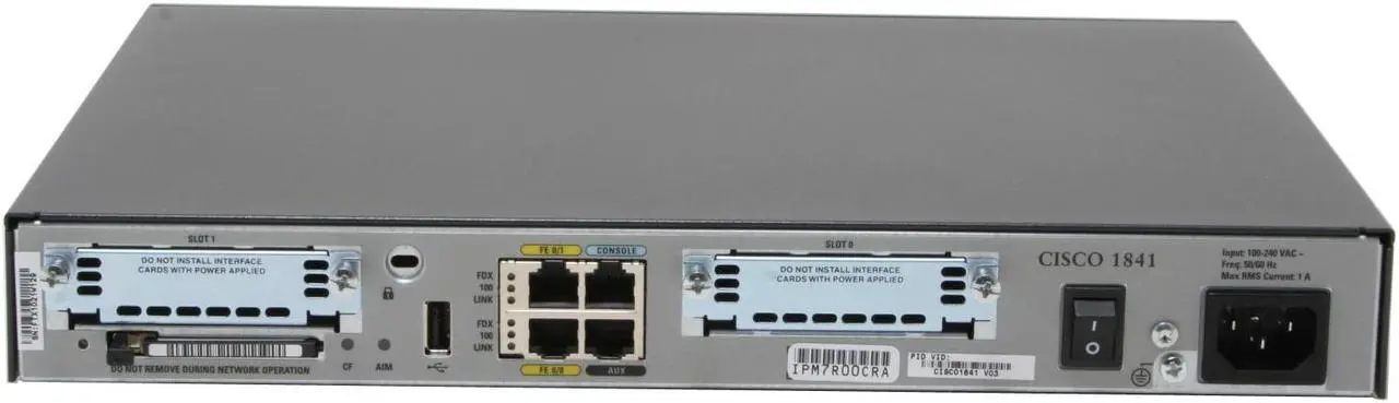 Alt view image 2 of 4 - CISCO CISCO1841 Modular Router 2 x 10/100Mbps LAN Ports