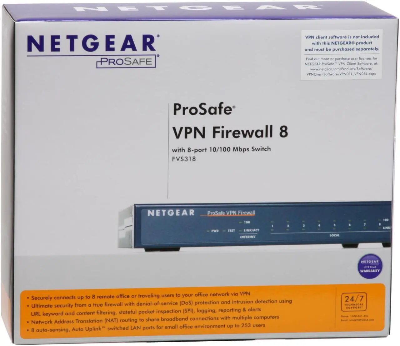 Alt view image 7 of 7 - NETGEAR FVS318 ProSafe VPN Firewall Switch