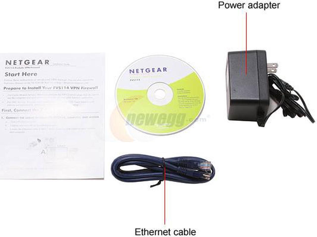 Alt view image 4 of 5 - NETGEAR FVS114 Up to 11.5 Mbps WAN-to-LAN, up to 2.1 Mbps for 3DES throughput LAN ports: Four 10/100 Mbps RJ-45 ports
WAN port: 10/100BASE-T RJ-45 port Firewall 8 with 4-port Switch