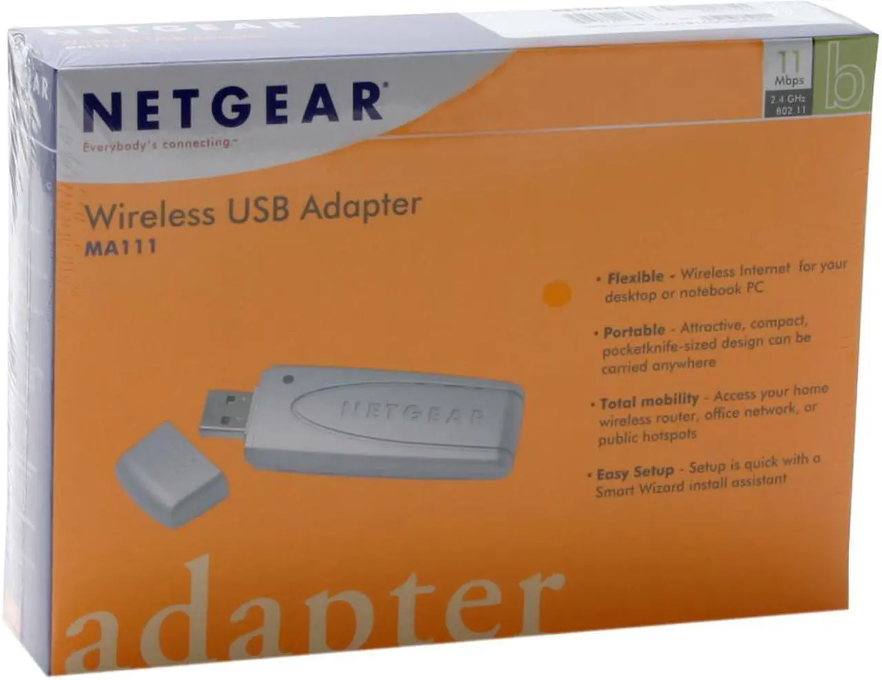 Alt view image 4 of 4 - NETGEAR MA111 Wireless Adapter IEEE 802.11b USB 1.1 Up to 11Mbps Wireless Data Rates
