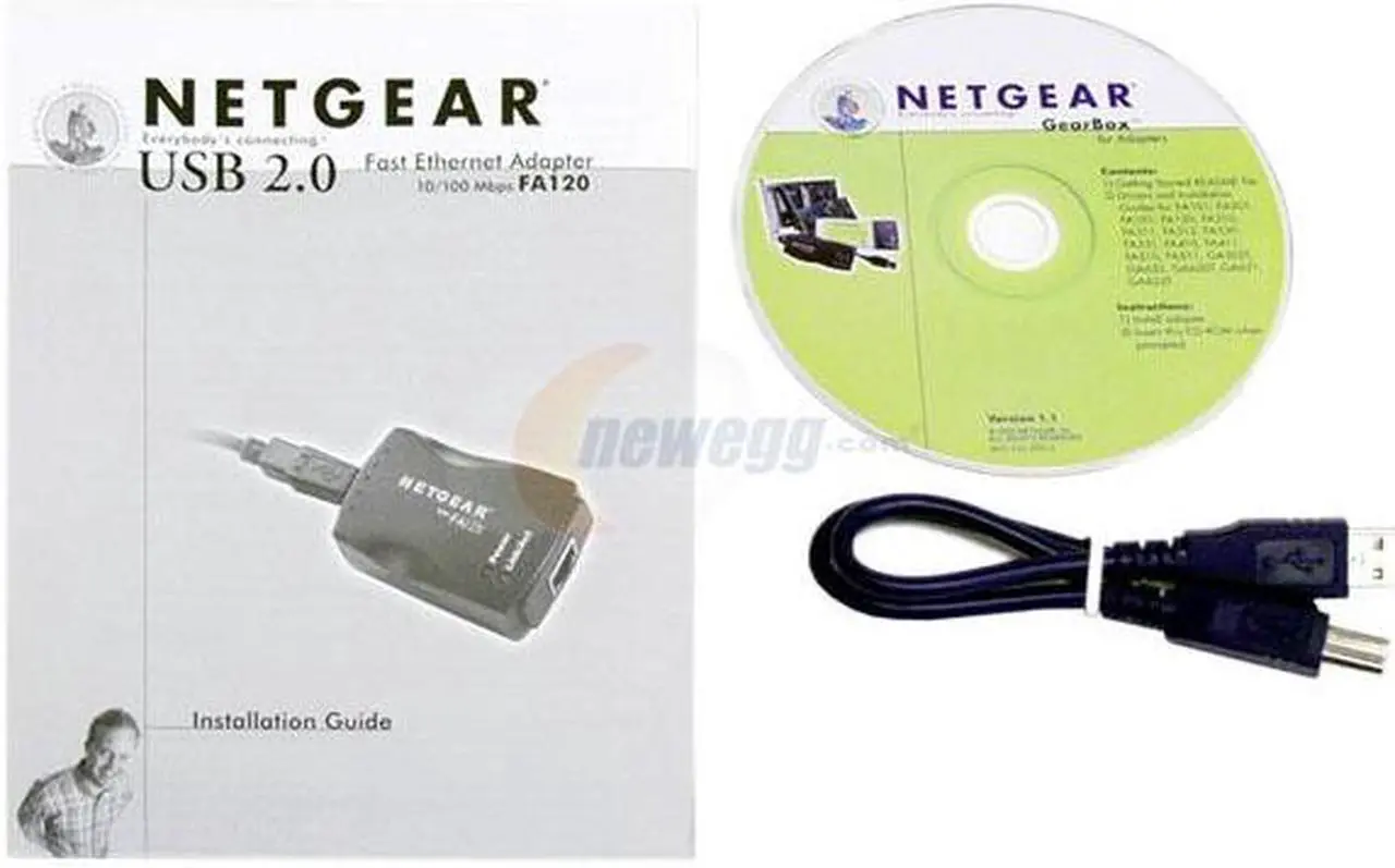 Alt view image 2 of 3 - NETGEAR FA120 Fast Ethernet Adapter 10/100Mbps RJ-45, USB Type-A