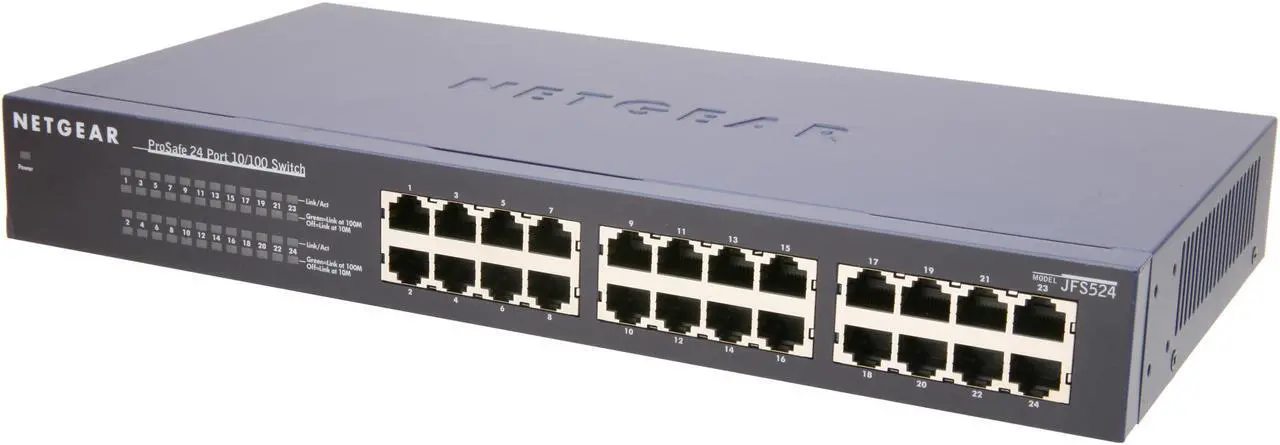 Main image of NETGEAR 24 Port 10/100 Business-Class Rackmount Switch - Lifetime Warranty  (JFS524)