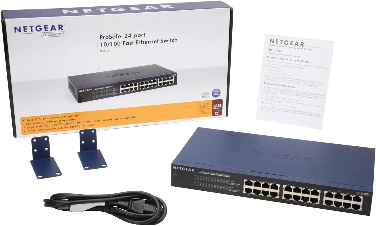 Alt view image 5 of 5 - NETGEAR 24 Port 10/100 Business-Class Rackmount Switch - Lifetime Warranty  (JFS524)