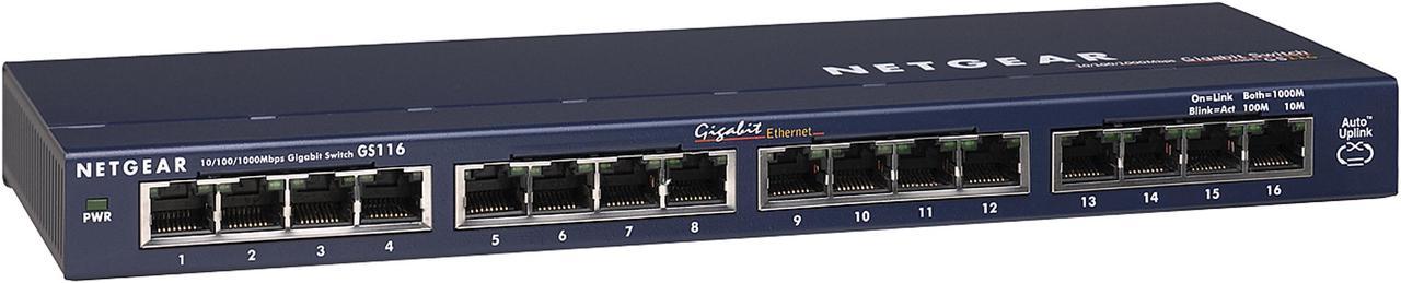 NETGEAR 16-Port Gigabit Ethernet Unmanaged Switch | GS116NA