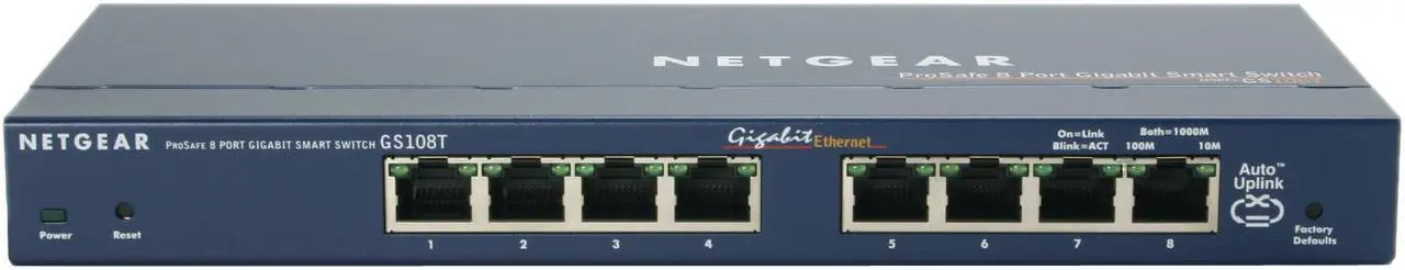 Alt view image 2 of 6 - NETGEAR GS108T-100NAS Smart Gigabit Smart Switch