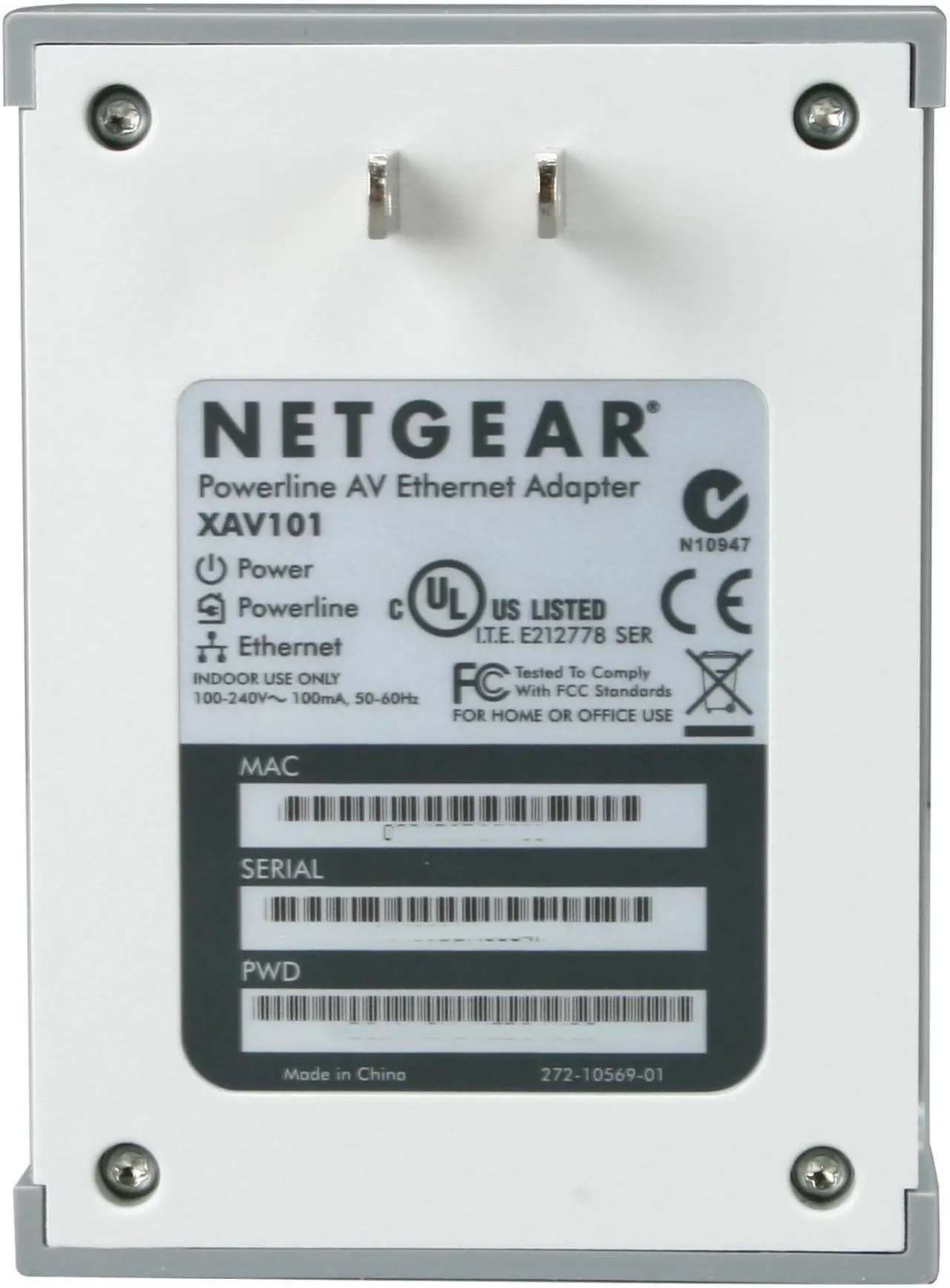 Alt view image 4 of 5 - NETGEAR XAVB101-100NAS Powerline AV Ethernet Adapter Kit Up to 200Mbps