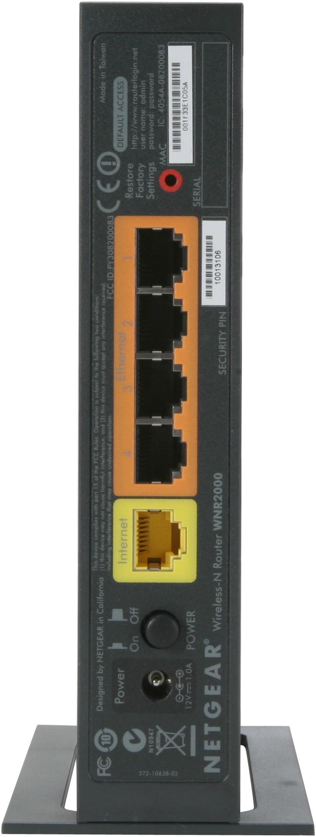Alt view image 4 of 4 - NETGEAR WNR2000-100NAR Wireless-N Router 802.11b/g/n up to 300Mbps/ 10/100 Mbps Ethernet Port x4 IEEE 802.3/3u, IEEE 802.11b/g/n
