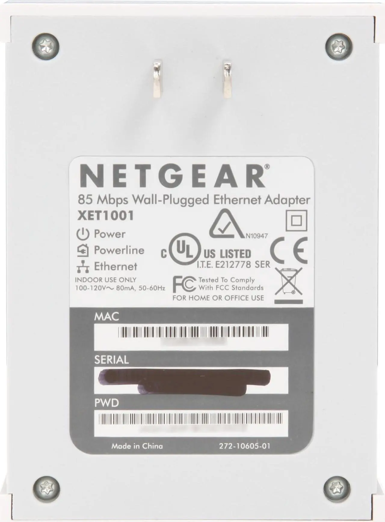 Alt view image 3 of 4 - NETGEAR XET1001-100NAR Powerline Network Adapter Up to 85Mbps