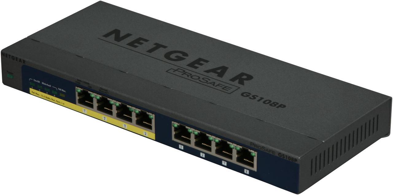 NETGEAR ProSafe GS108P-100NAS Switch with 4-port PoE