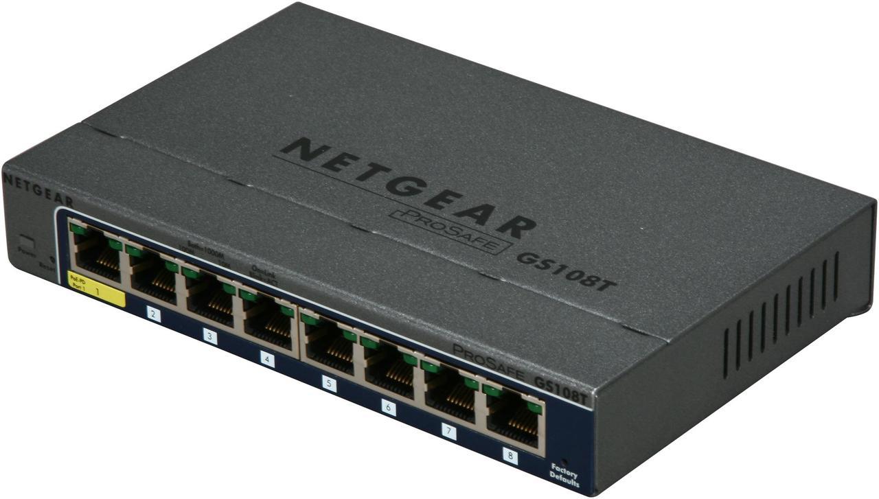 NETGEAR 8-Port Gigabit Ethernet Smart Managed Pro Switch (GS108T) - Desktop