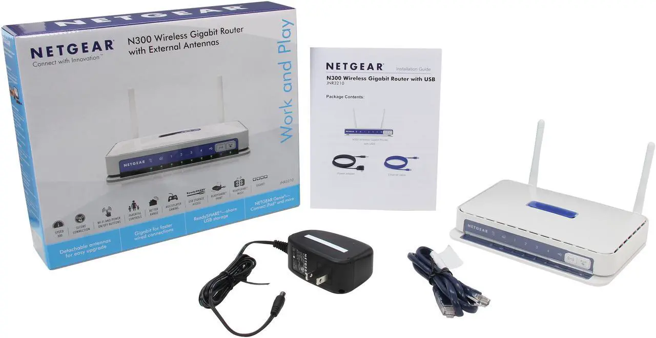 Alt view image 5 of 5 - NETGEAR JNR3210-100NAS N300 Wireless Gigabit Router IEEE 802.3/3u, IEEE 802.11b/g/n
