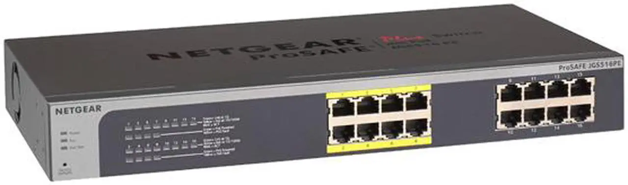 Alt view image 3 of 5 - NETGEAR 16-Port Gigabit Rackmount Smart Managed Plus Switch, 85w 8xPoE, ProSAFE Lifetime Protection (JGS516PE)