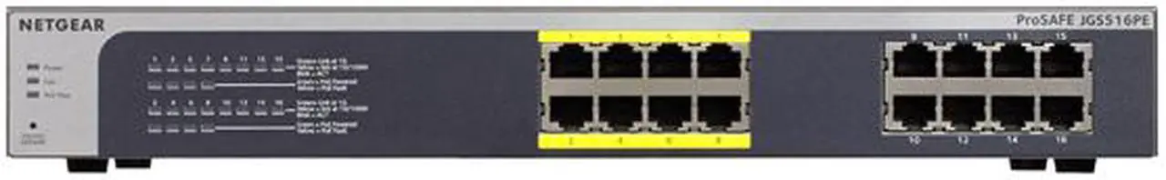 Alt view image 4 of 5 - NETGEAR 16-Port Gigabit Rackmount Smart Managed Plus Switch, 85w 8xPoE, ProSAFE Lifetime Protection (JGS516PE)