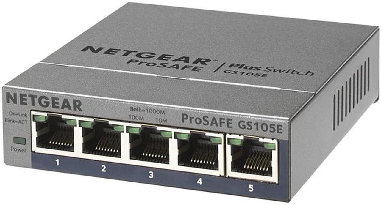 NETGEAR 5-Port Gigabit Ethernet Plus Switch | GS105Ev2