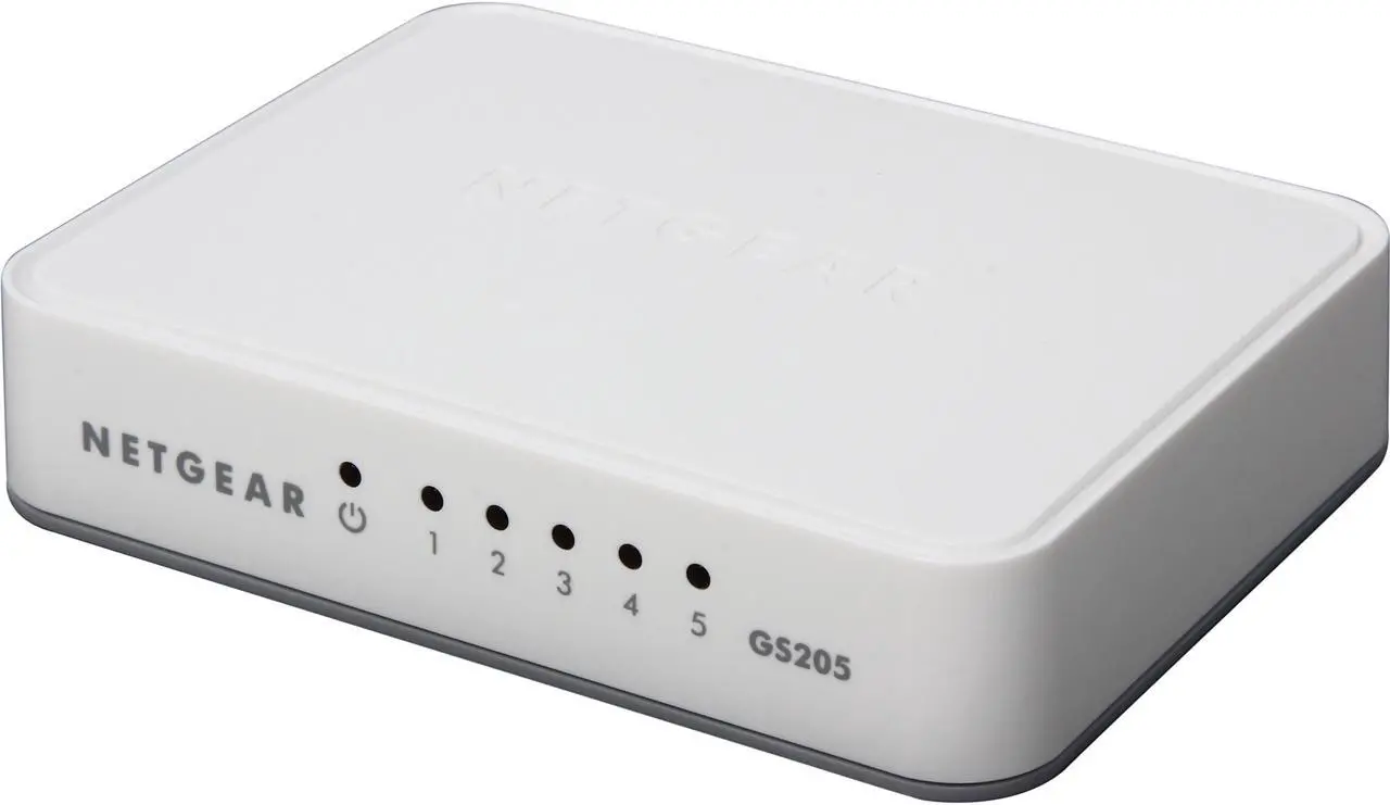 Main image of NETGEAR 5-Port Gigabit Ethernet Unmanaged Switch, Desktop, 10/100/1000Mbps (GS205)