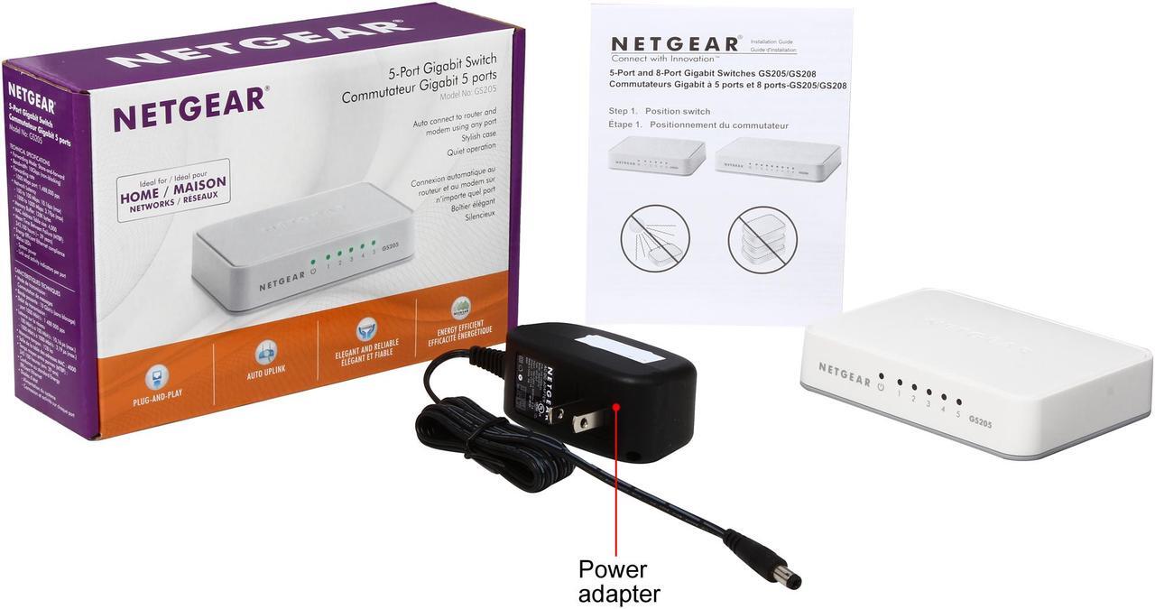 Alt view image 8 of 11 - NETGEAR 5-Port Gigabit Ethernet Unmanaged Switch, Desktop, 10/100/1000Mbps (GS205)