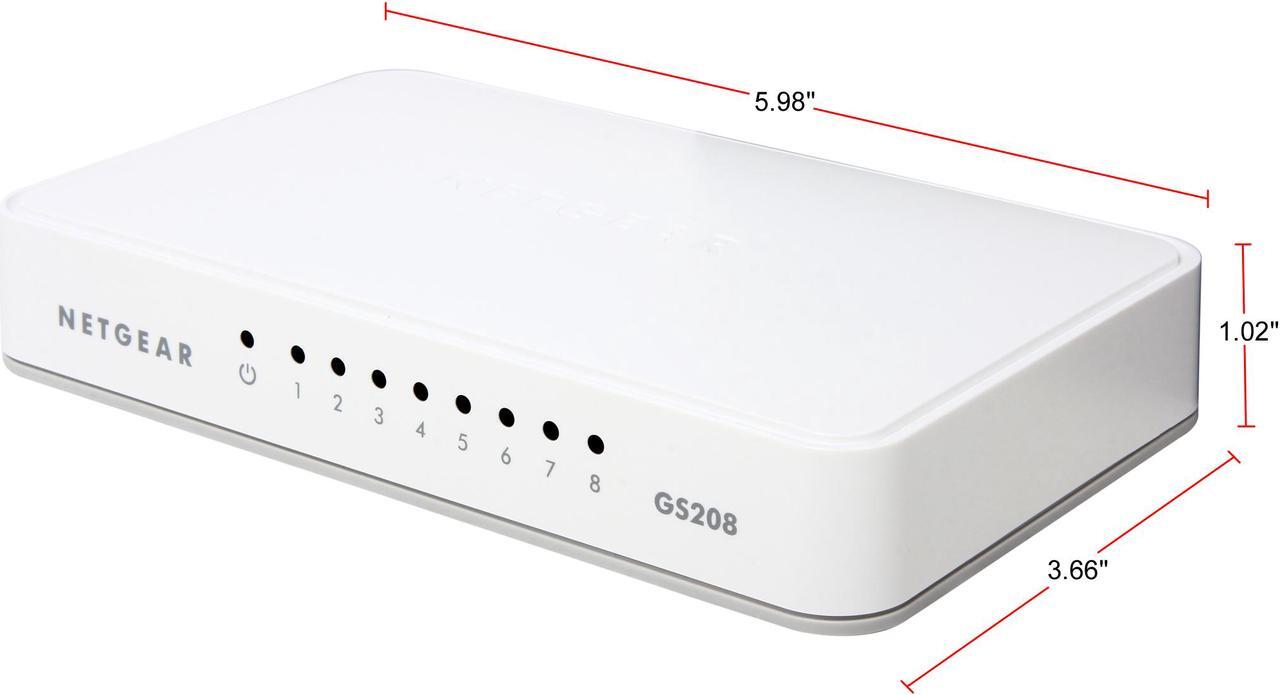 Alt view image 3 of 7 - NETGEAR 8-Port Gigabit Ethernet Switch (GS208) - Essentials Edition
