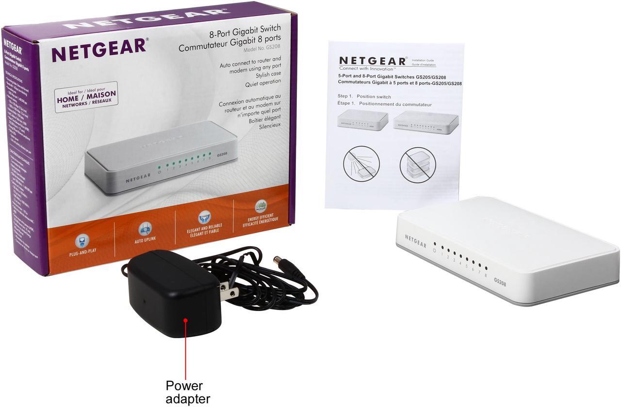 Alt view image 8 of 7 - NETGEAR 8-Port Gigabit Ethernet Switch (GS208) - Essentials Edition