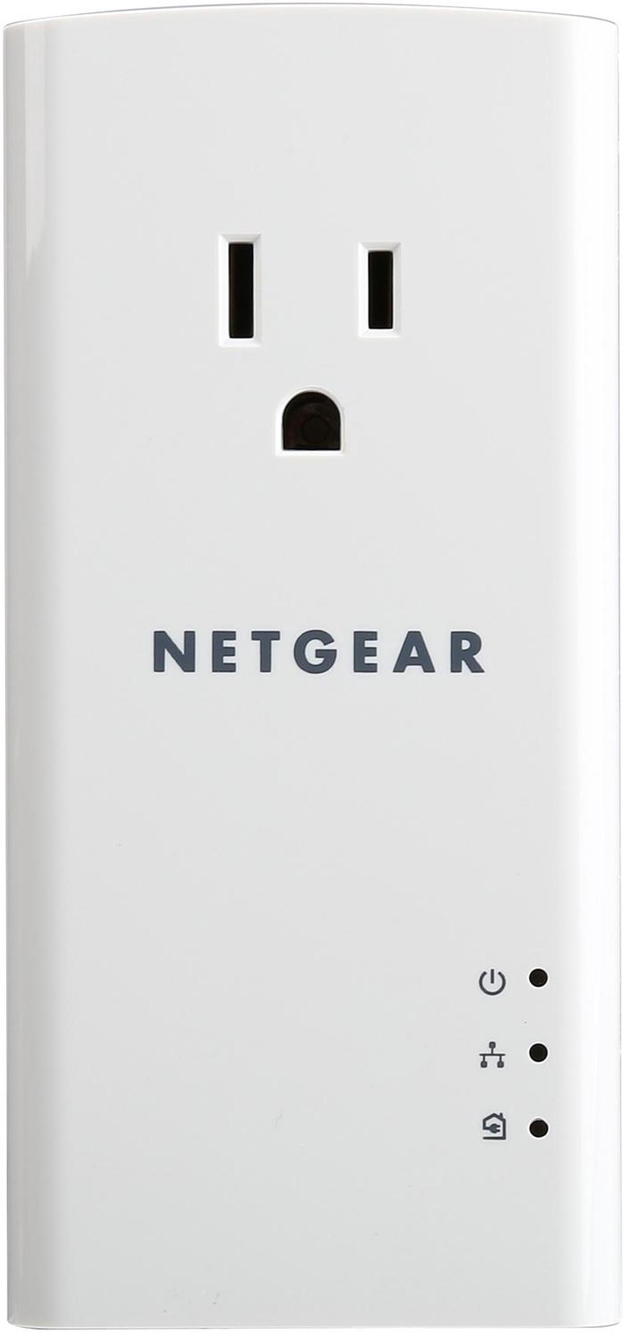 Alt view image 2 of 8 - NETGEAR Powerline 1200 Mbps, 1 Gigabit Port with Pass-Through, Extra Outlet (PLP1200-100PAS)