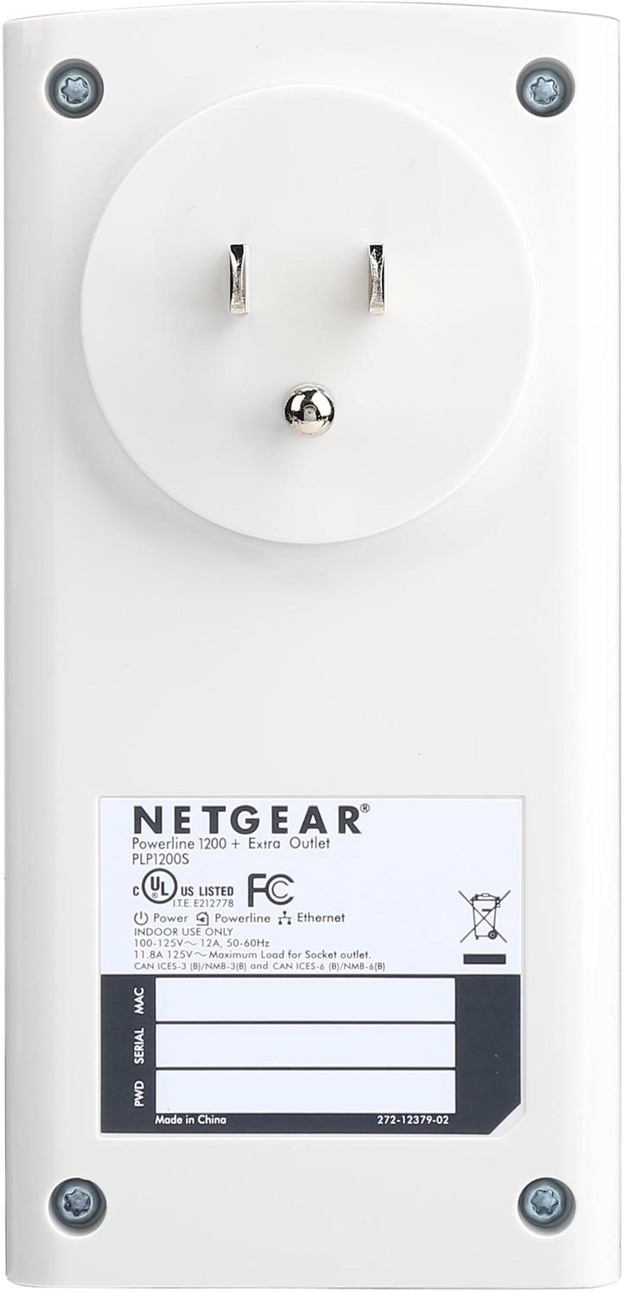 Alt view image 4 of 8 - NETGEAR Powerline 1200 Mbps, 1 Gigabit Port with Pass-Through, Extra Outlet (PLP1200-100PAS)