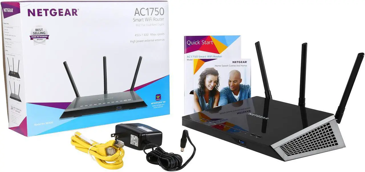 Alt view image 7 of 7 - NETGEAR Smart WiFi Router with Dual Band Gigabit for Amazon Echo/Alexa - AC1750 (R6400)