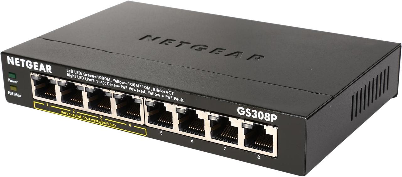 NETGEAR 8-Port Gigabit Ethernet Unmanaged Switch, 4xPoE (GS308P)