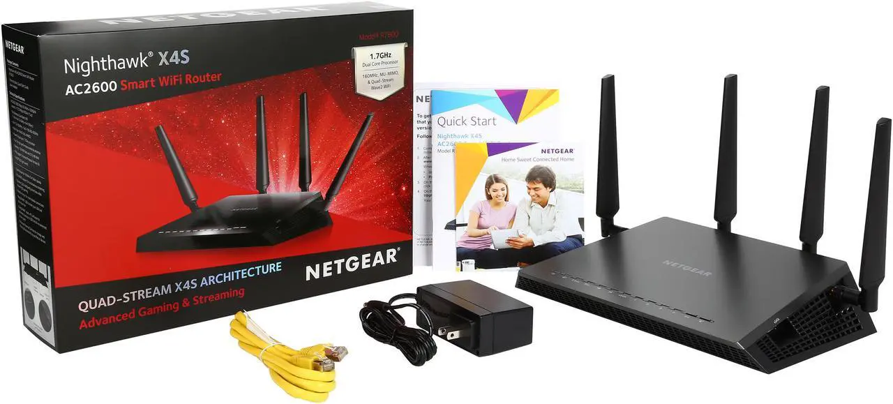 Alt view image 7 of 7 - NETGEAR Nighthawk X4S AC2600 4x4 Dual Band Smart Wi-Fi Router, Gigabit Ethernet, MU-MIMO, Compatible with Amazon Echo / Alexa (R7800)