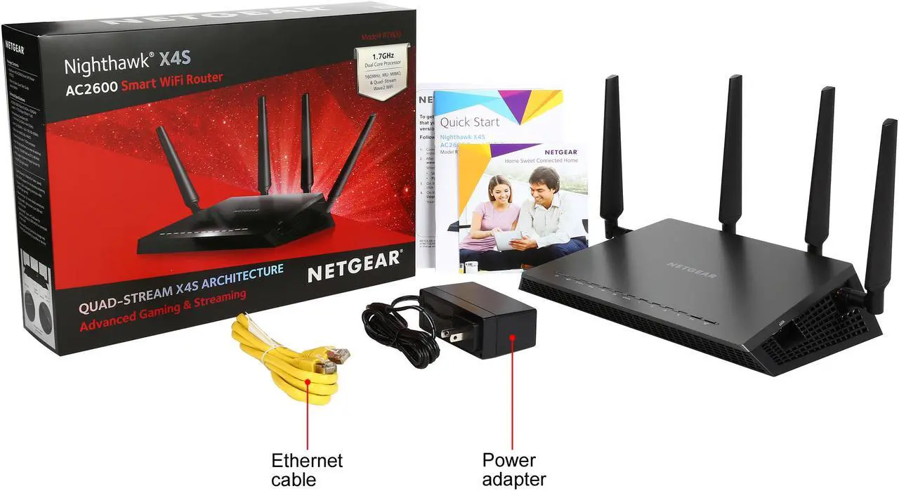 Alt view image 8 of 7 - NETGEAR Nighthawk X4S AC2600 4x4 Dual Band Smart Wi-Fi Router, Gigabit Ethernet, MU-MIMO, Compatible with Amazon Echo / Alexa (R7800)