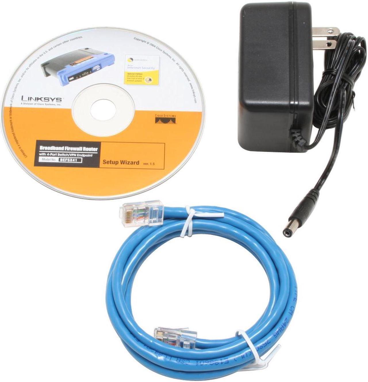 Alt view image 4 of 5 - LINKSYS BEFSX41 Cable/DSL Firewall Router with 4-Port Switch/VPN Endpoint 10/100 (Half Duplex) 20/200 (Full Duplex) WAN Ports 10/100 (Half Duplex) 20/200 (Full Duplex) LAN Ports