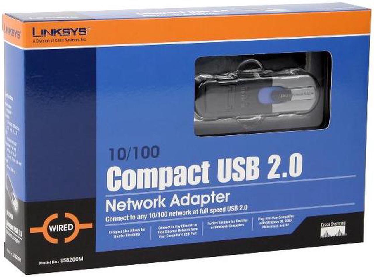 Alt view image 7 of 7 - LINKSYS USB200M Compact USB 2.0 10/100 Network Adapter 10/100Mbps USB 1 x RJ45