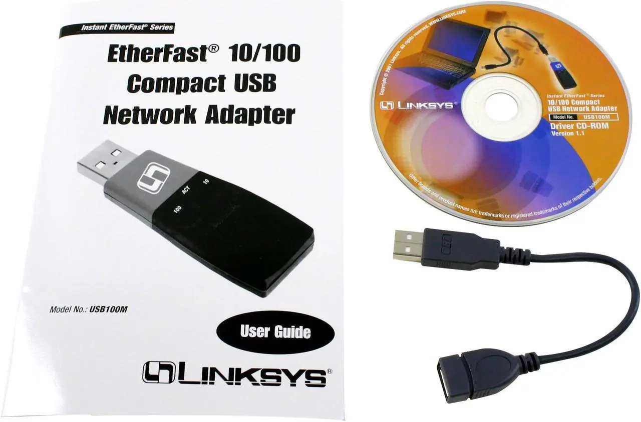 Alt view image 3 of 4 - LINKSYS USB100M Network Adapter 10/100Mbps USB 1 x RJ45