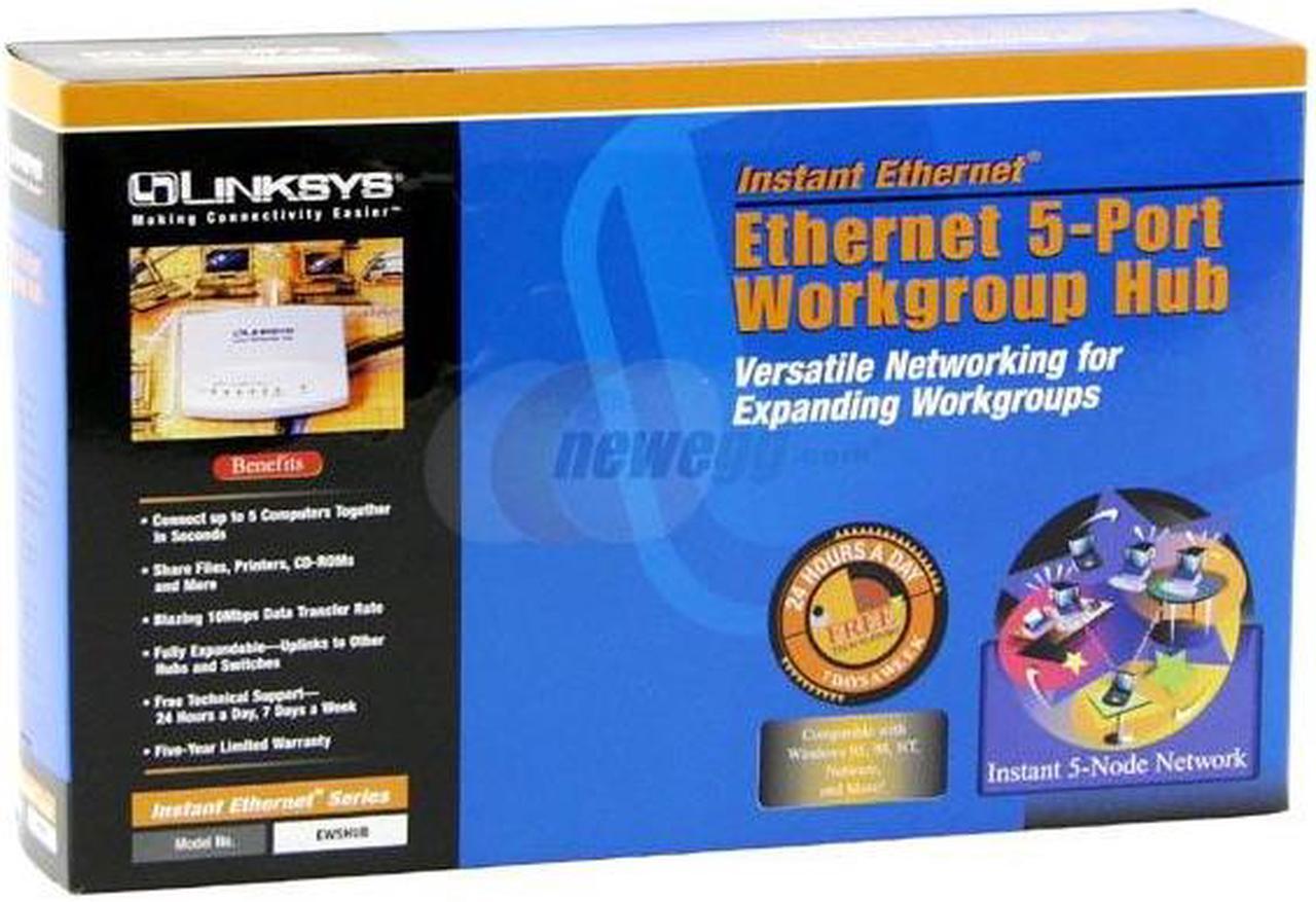 Alt view image 4 of 4 - LINKSYS EW5HUB Instant Ethernet Workgroup 10M 5-port Hub