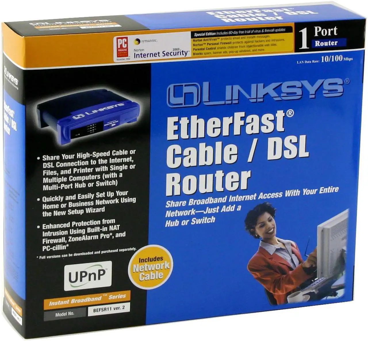 Alt view image 4 of 4 - LINKSYS BEFSR11 1-Port Cable/DSL Router 1 x 10Mbps WAN Ports 1 x 10/100Mbps LAN Ports