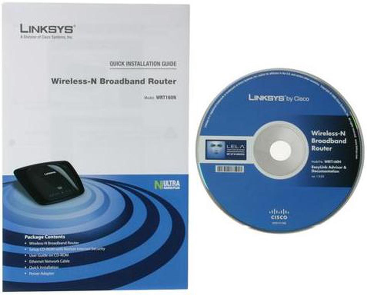 Alt view image 8 of 10 - Linksys WRT160N Wireless Broadband Router 802.11b/g/n up to 300Mbps/ 10/100 Mbps Ethernet Port x4