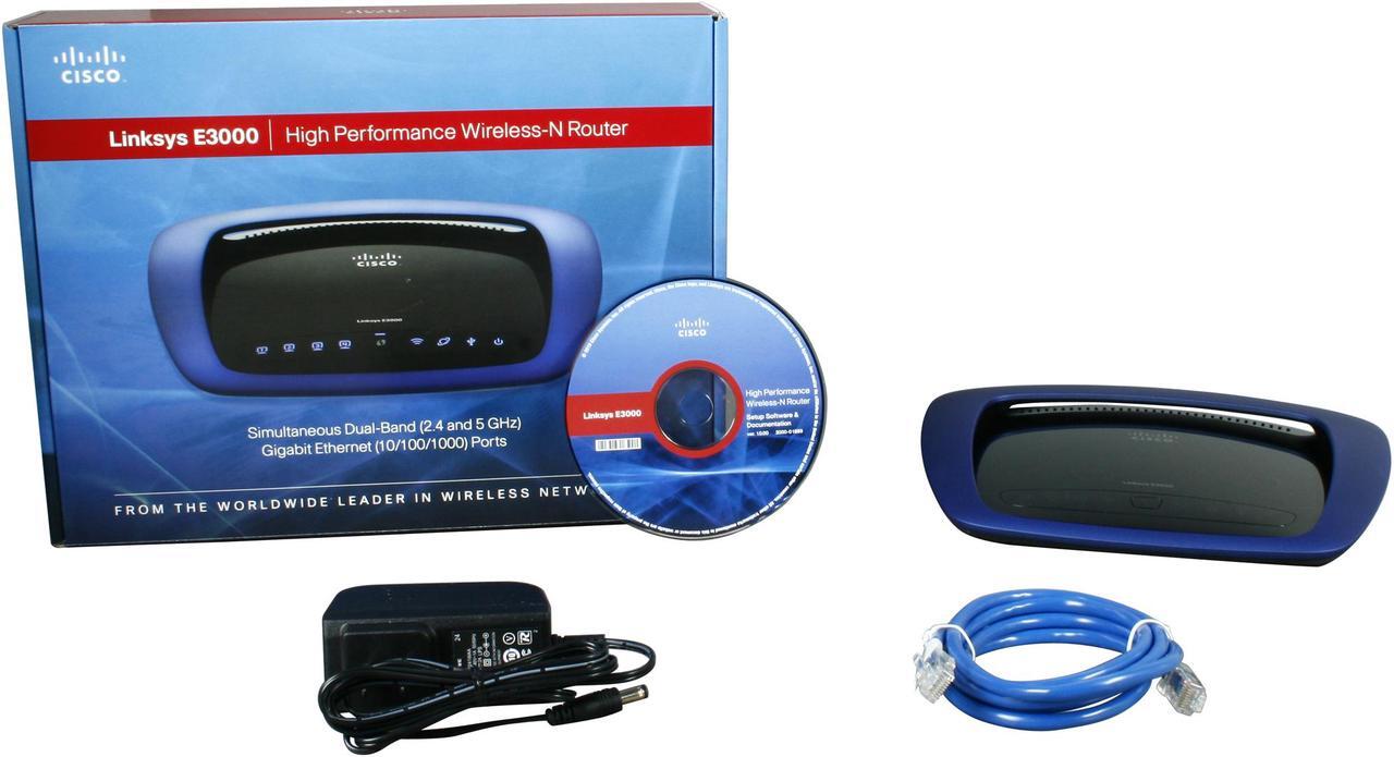 Alt view image 5 of 5 - LINKSYS E3000 Wireless Router simultaneous Dual Band Gigabit 802.11a/b/g/n 2.4GHz / 5GHz up to 300Mbps with USB Built-in UPnP AV Media Server