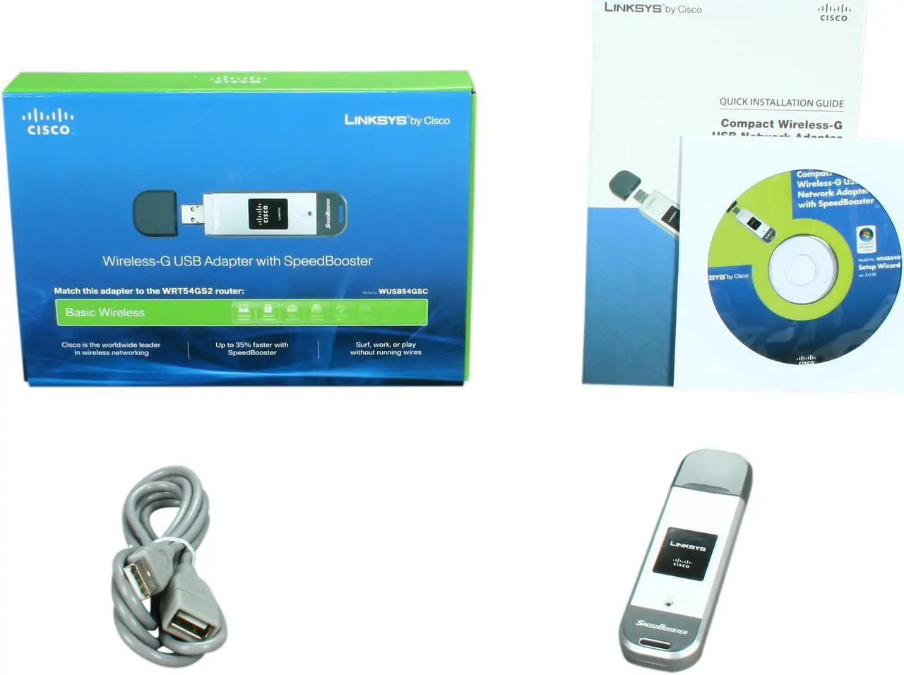 Alt view image 6 of 6 - Linksys WUSB54GSC-4A Compact Wireless Adapter with SpeedBooster IEEE 802.11b/g USB 2.0 Up to 54Mbps Wireless Data Rates