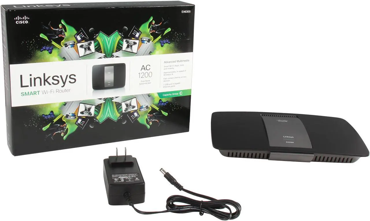 Alt view image 7 of 6 - Linksys EA6300 Smart AC1200 Dual-Band Wireless Router IEEE 802.11ac, IEEE 802.11a/b/g/n