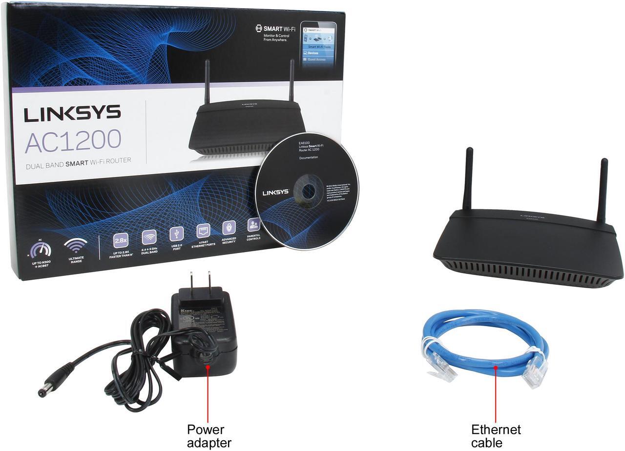 Alt view image 7 of 6 - Linksys EA6100 AC1200 Wi-Fi Wirless Dual-Band+ Router, Smart Wi-Fi App Enabled to Control Your Network from Anywhere