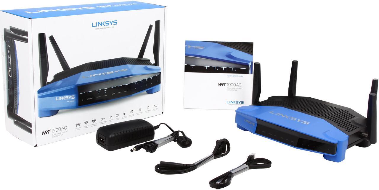 Alt view image 7 of 6 - Linksys WRT1900AC Wireless AC Dual Band Router AC1900, Open Source ready, eSATA/ USB 3.0 Ports