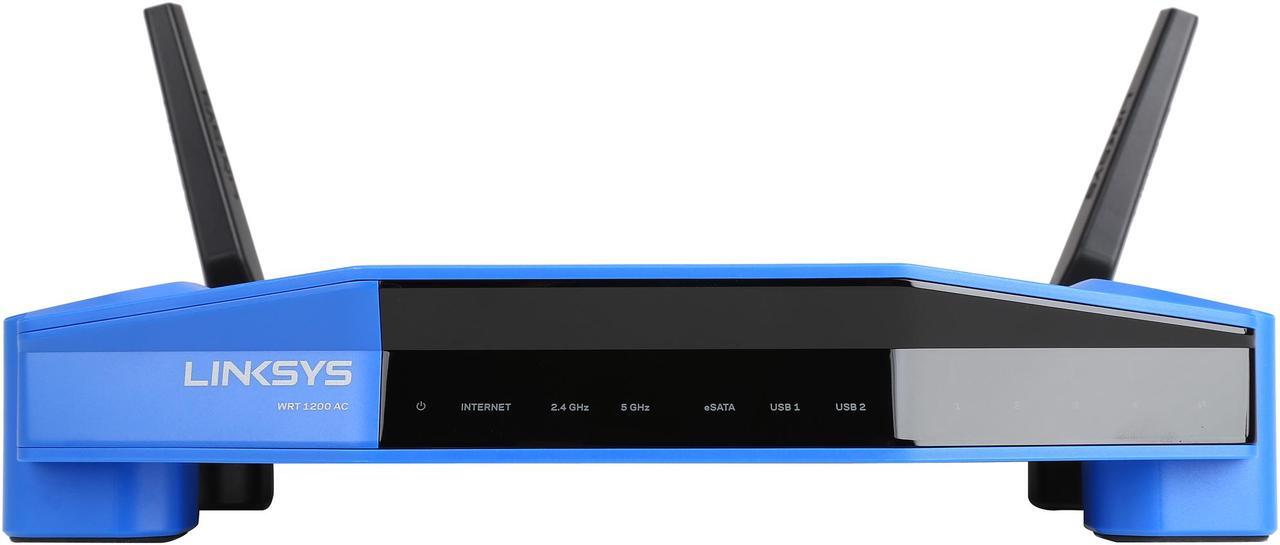 Alt view image 3 of 6 - Linksys WRT1200AC Wireless AC1200 Dual-Band and Wi-Fi Wireless Router with Gigabit and USB 3.0 Ports and eSATA