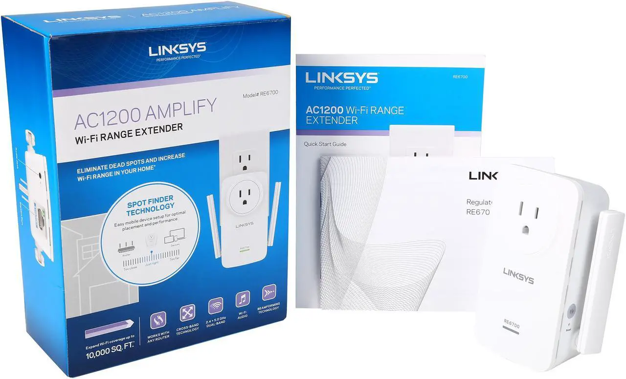 Alt view image 9 of 8 - Linksys RE6700 AC1200 AMPLIFY Dual-Band Wi-Fi Range Extender