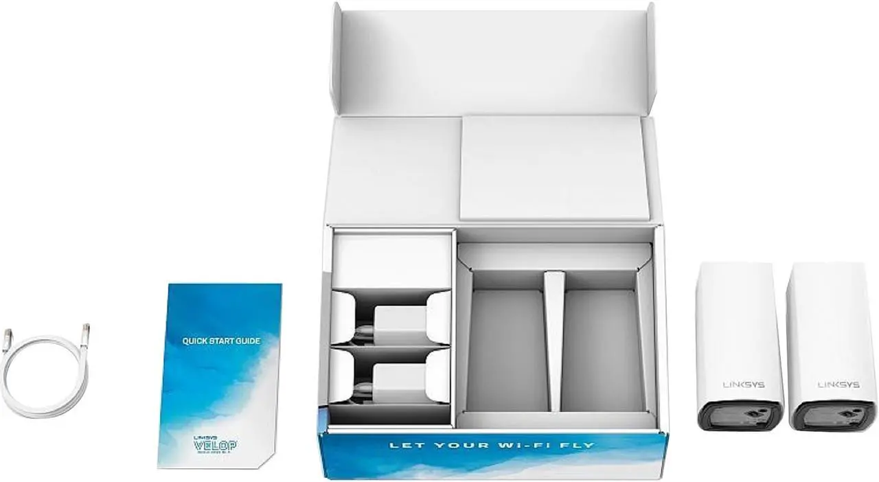 Alt view image 3 of 5 - Linksys Velop WHW0102 Whole Home Mesh Wi-Fi Router Dual-Band System AC2600 (2-pack)
