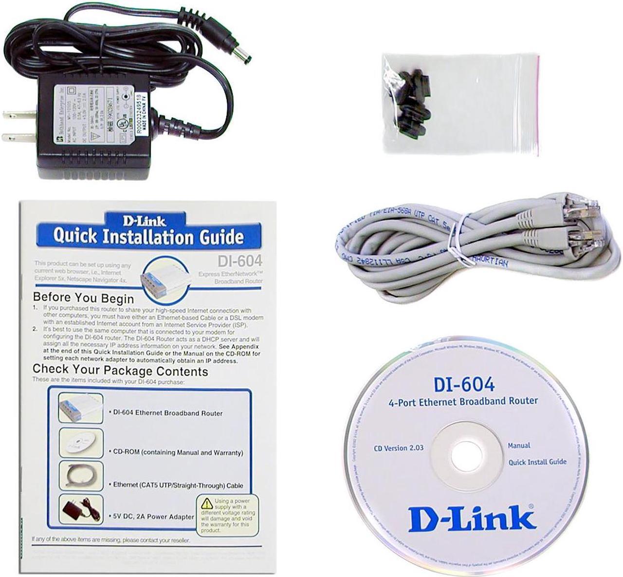 Alt view image 3 of 5 - D-Link DI-604 Cable / DSL Router  4-Port Switch