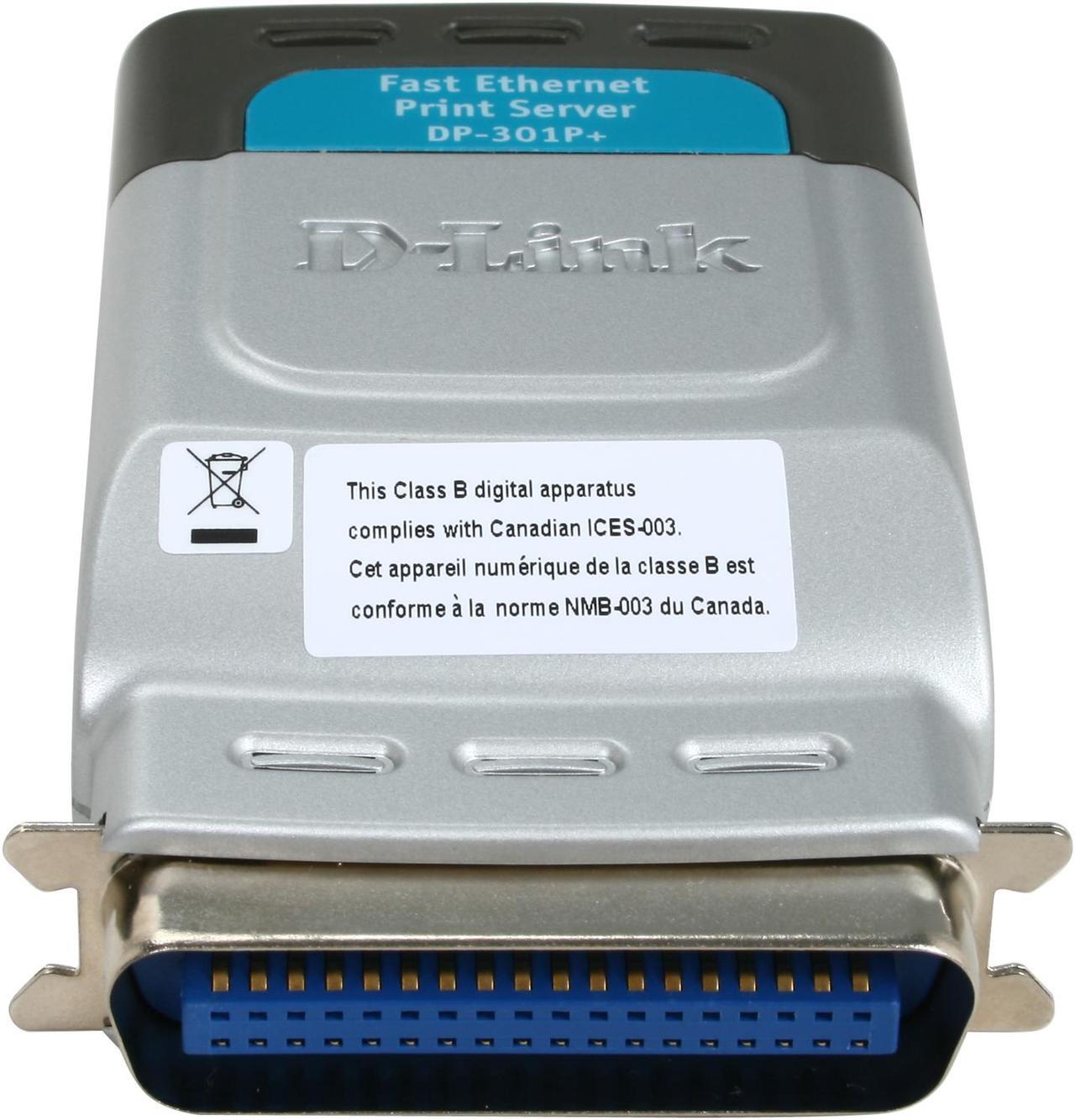 Alt view image 2 of 5 - D-Link DP-301P+ Fast Ethernet Print Server RJ45 Parallel Port with Centronics connector